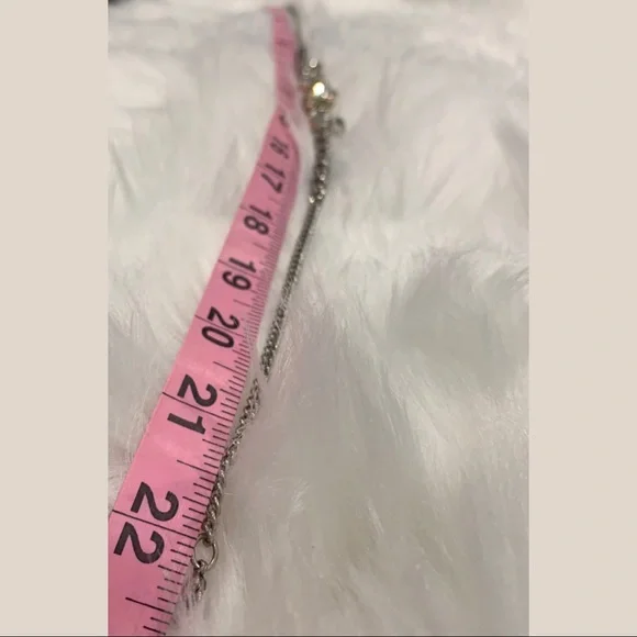 Statement Gem Necklace • 22.5” Diamond and White Gold, Adjustable Chain - Picture 5 of 6